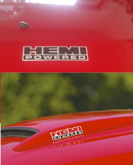 "Hemi Powered" Custom Hood-Fender Decal Dodge-Chrysler-Jeep